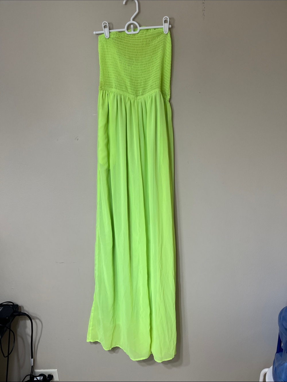 Strapless Neon Yellow Maxi Jumpsuit Romper
